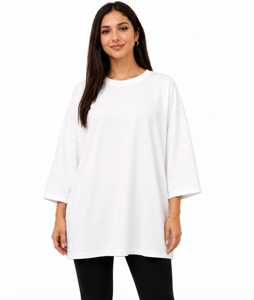 T-shirt Oversize Femme 100 % Confort – Haut Long Fluide Taille Unique