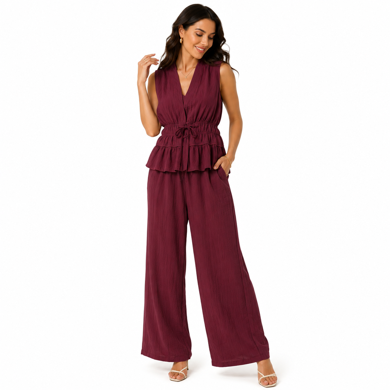 Ensemble Femme Élégance Bohème Sans Manches