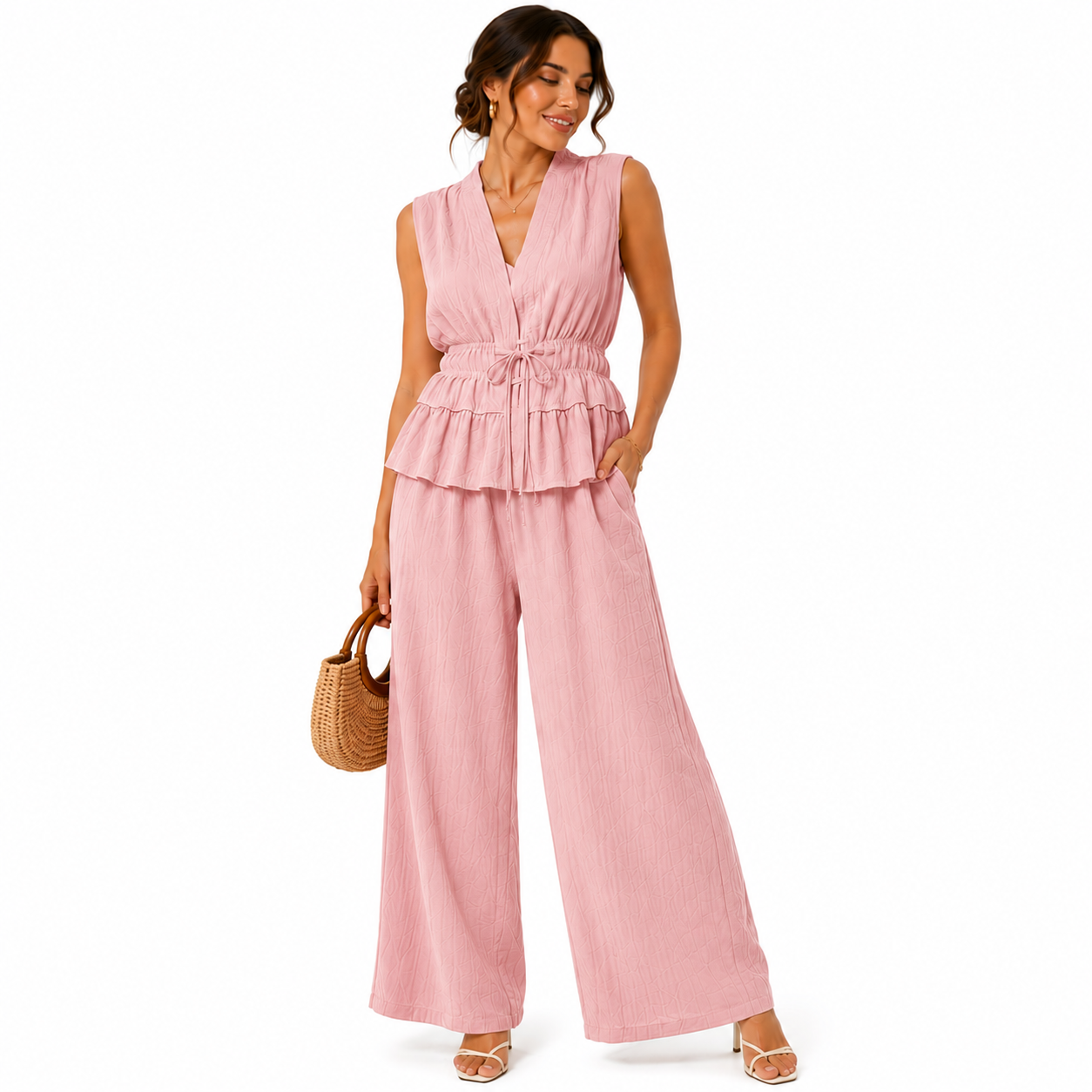 Ensemble Femme Élégance Bohème Sans Manches