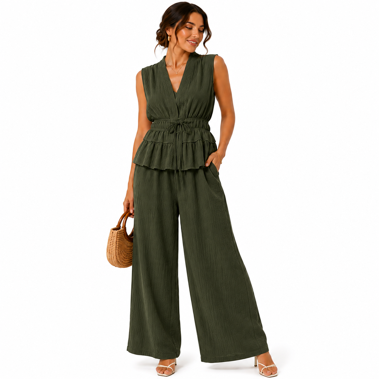 Ensemble Femme Élégance Bohème Sans Manches
