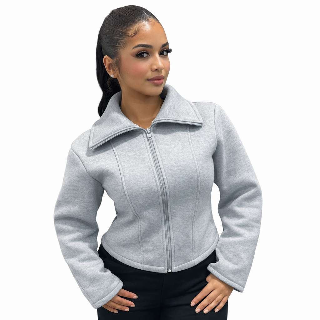 Formgebende Reißverschlussjacke Eleganter Schnitt Premium Komfort Weicher Und Dicker Stoff Ideal Für Die Übergangszeit Und Milde Winter