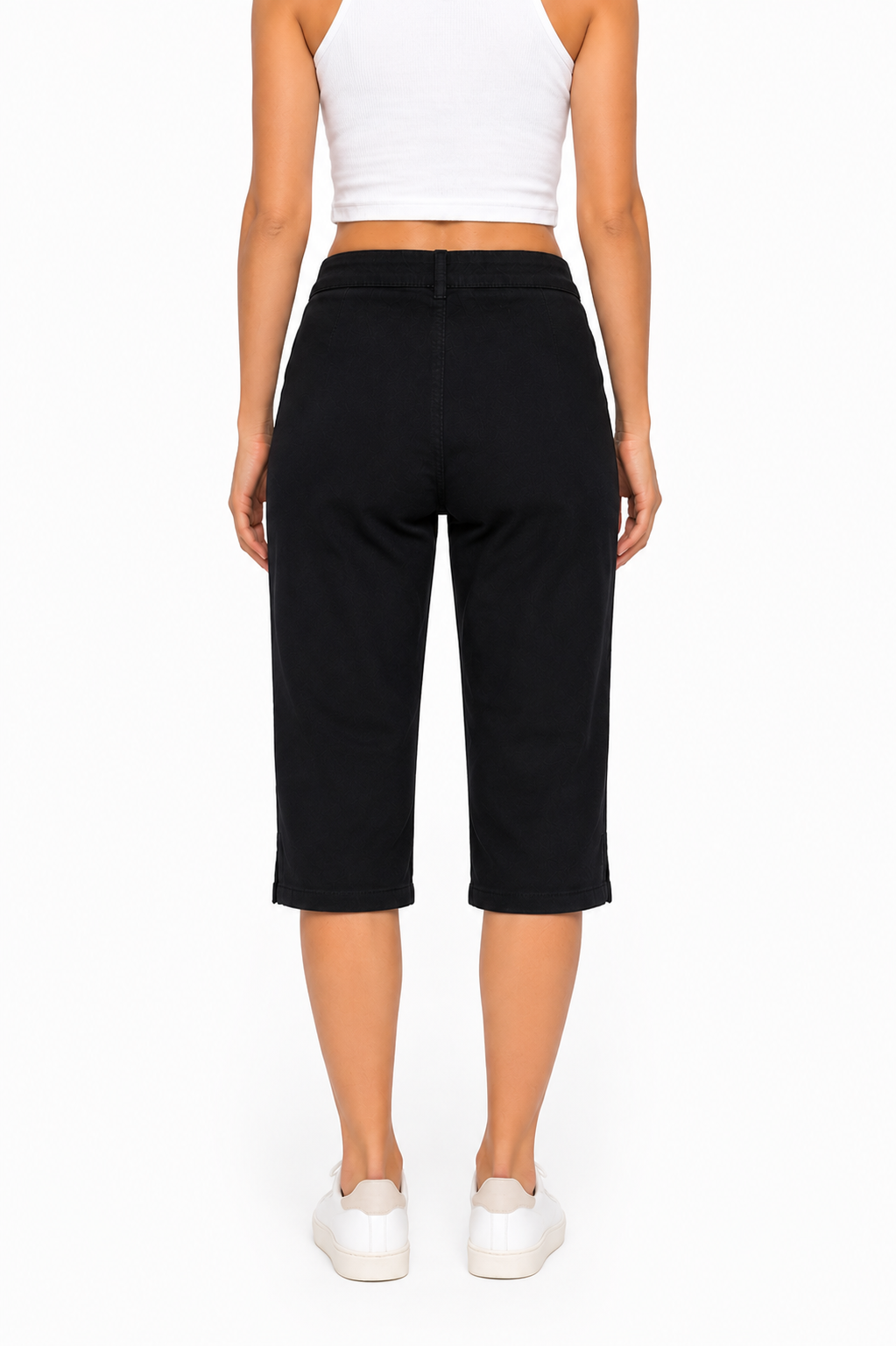 Pantacourt Femme Coupe Droite Confortable Taille Haute Élégante