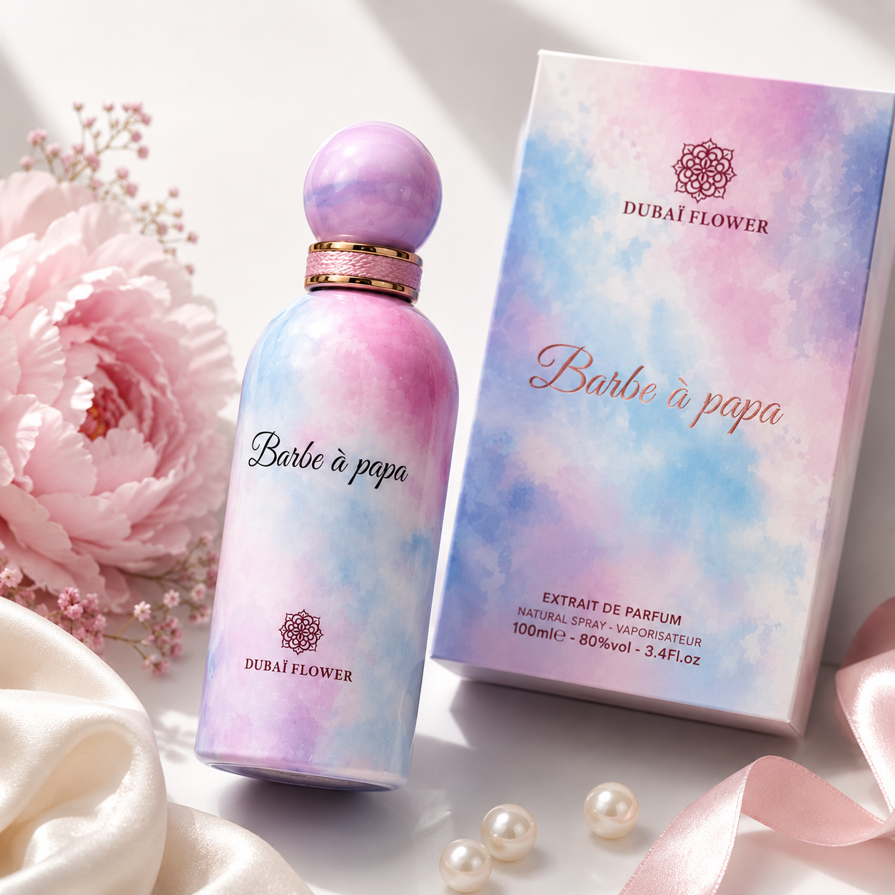 Barbe à Papa Dubai Flower Extrait de Parfum 100ml – Parfum Gourmand Sucré Femme