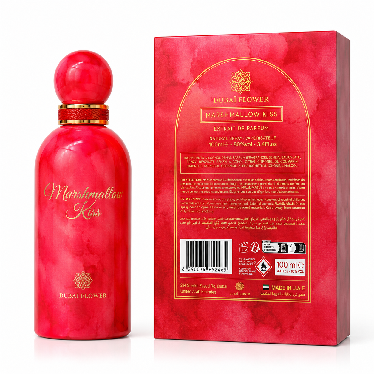 Marshmallow Kiss Dubai Flower Extrait de Parfum 100ml – Parfum Gourmand Femme