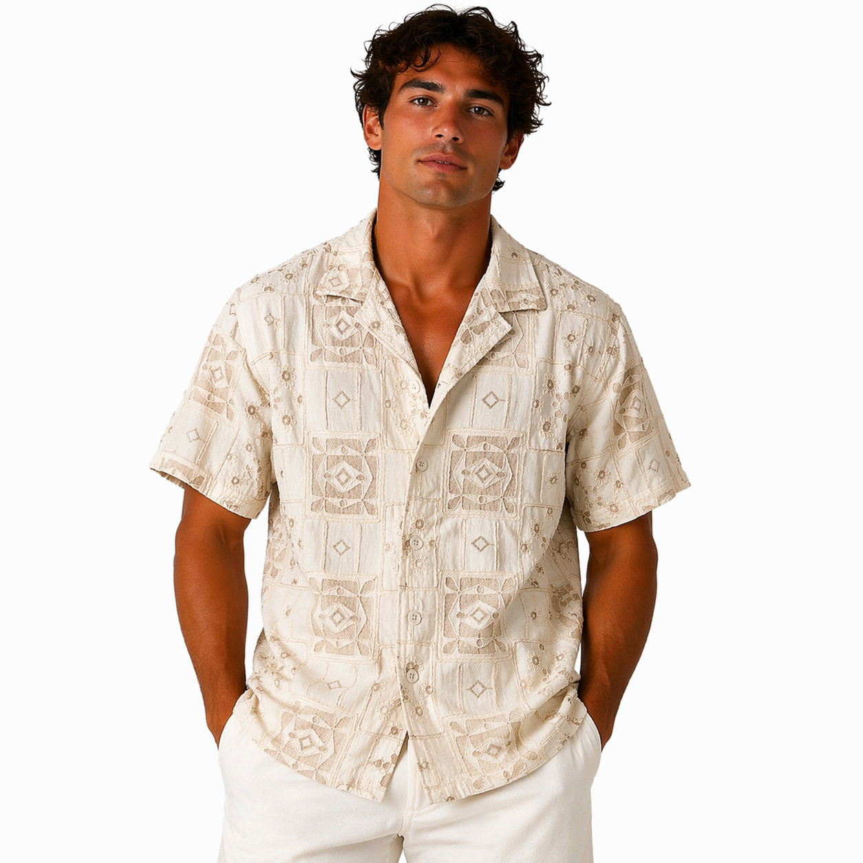 Chemise Homme Motif Brodé Premium