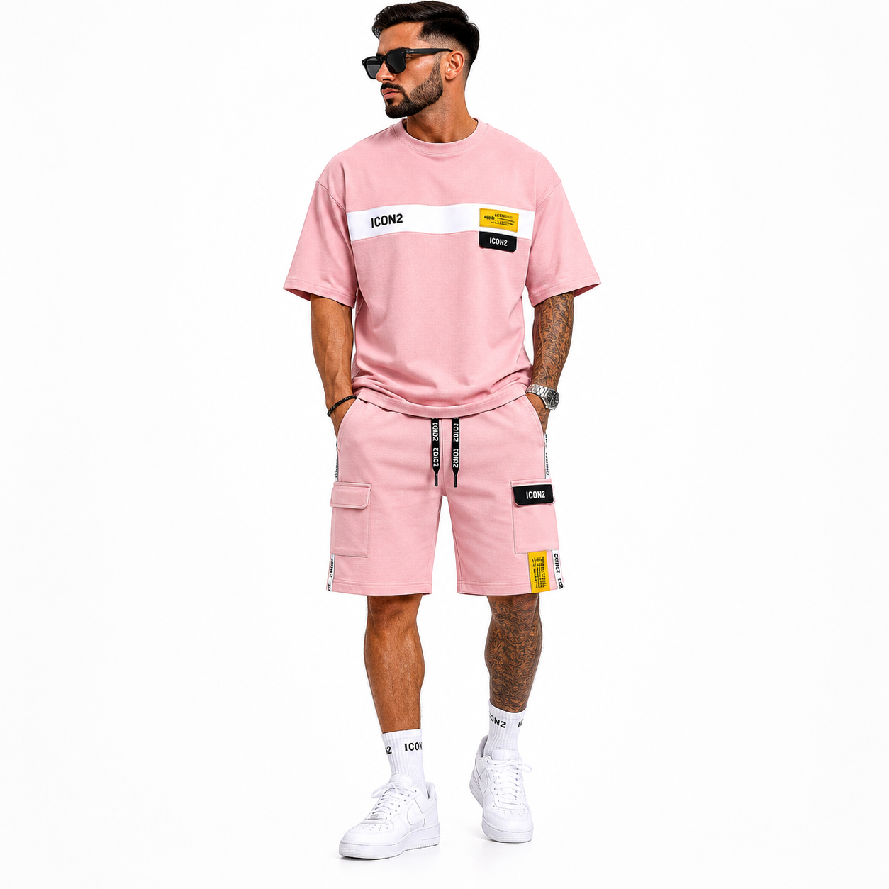Ensemble Homme Streetwear ICON2 T-Shirt &amp; Short Cargo Oversize