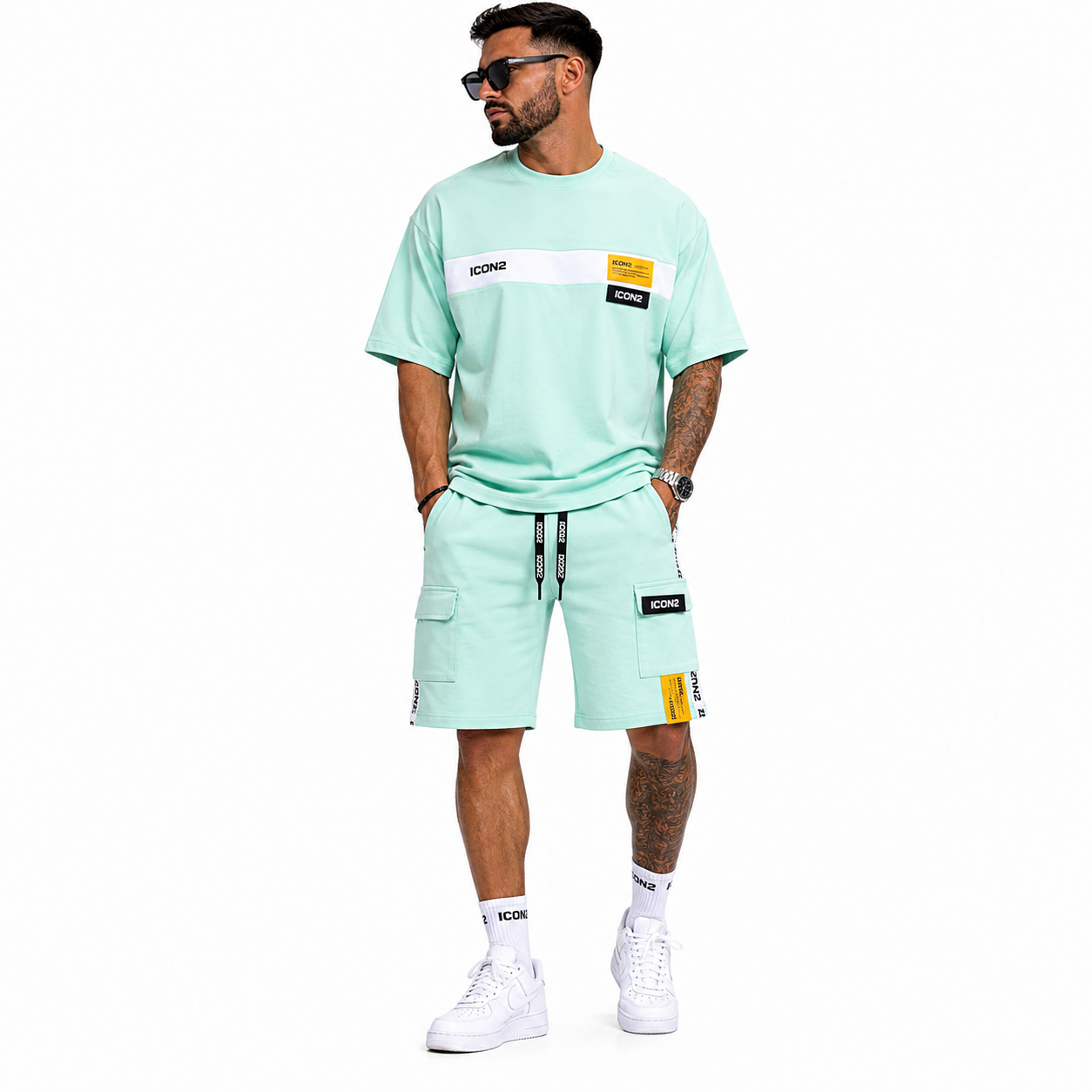 Ensemble Homme Streetwear ICON2 T-Shirt &amp; Short Cargo Oversize