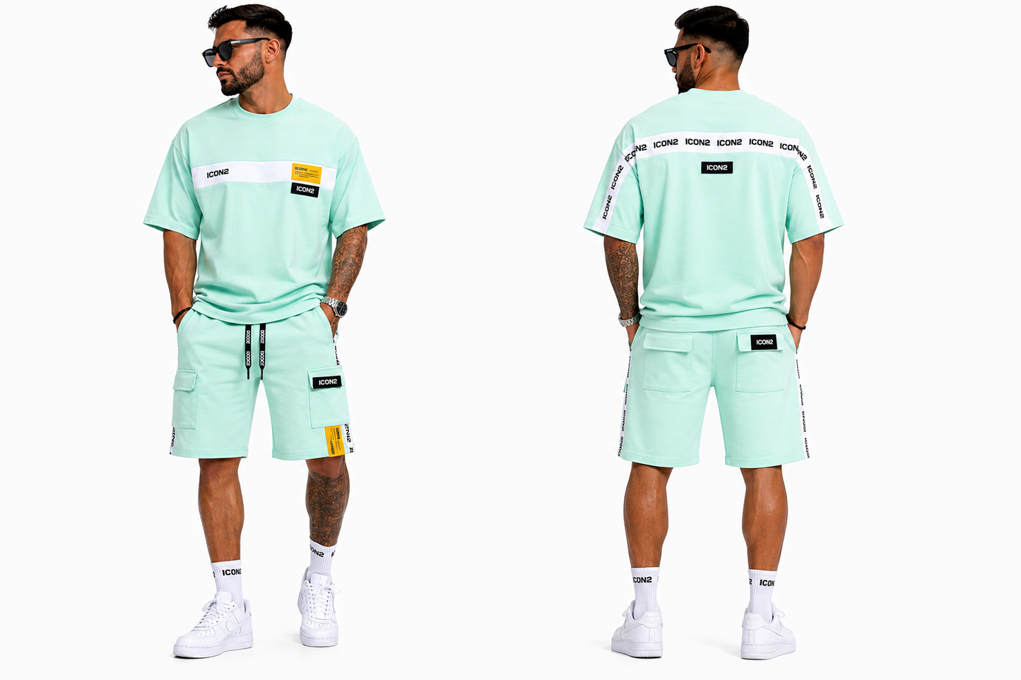 Ensemble Homme Streetwear ICON2 T-Shirt &amp; Short Cargo Oversize