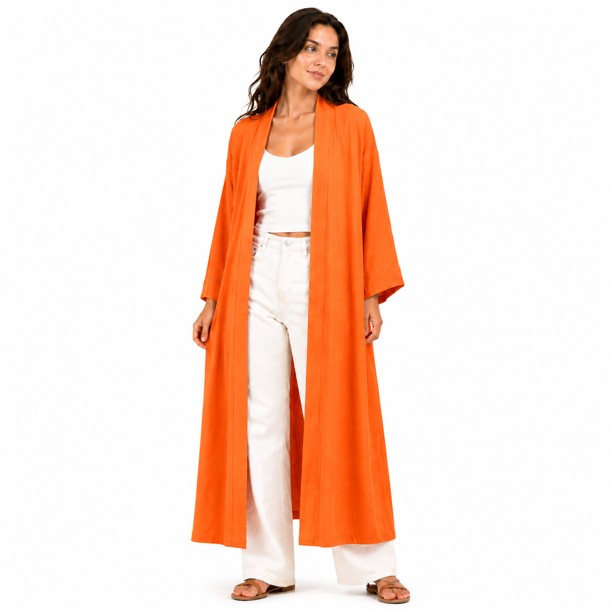 Kimono Long Femme Fluide Oversize Chic – Gilet Long Léger Taille Unique