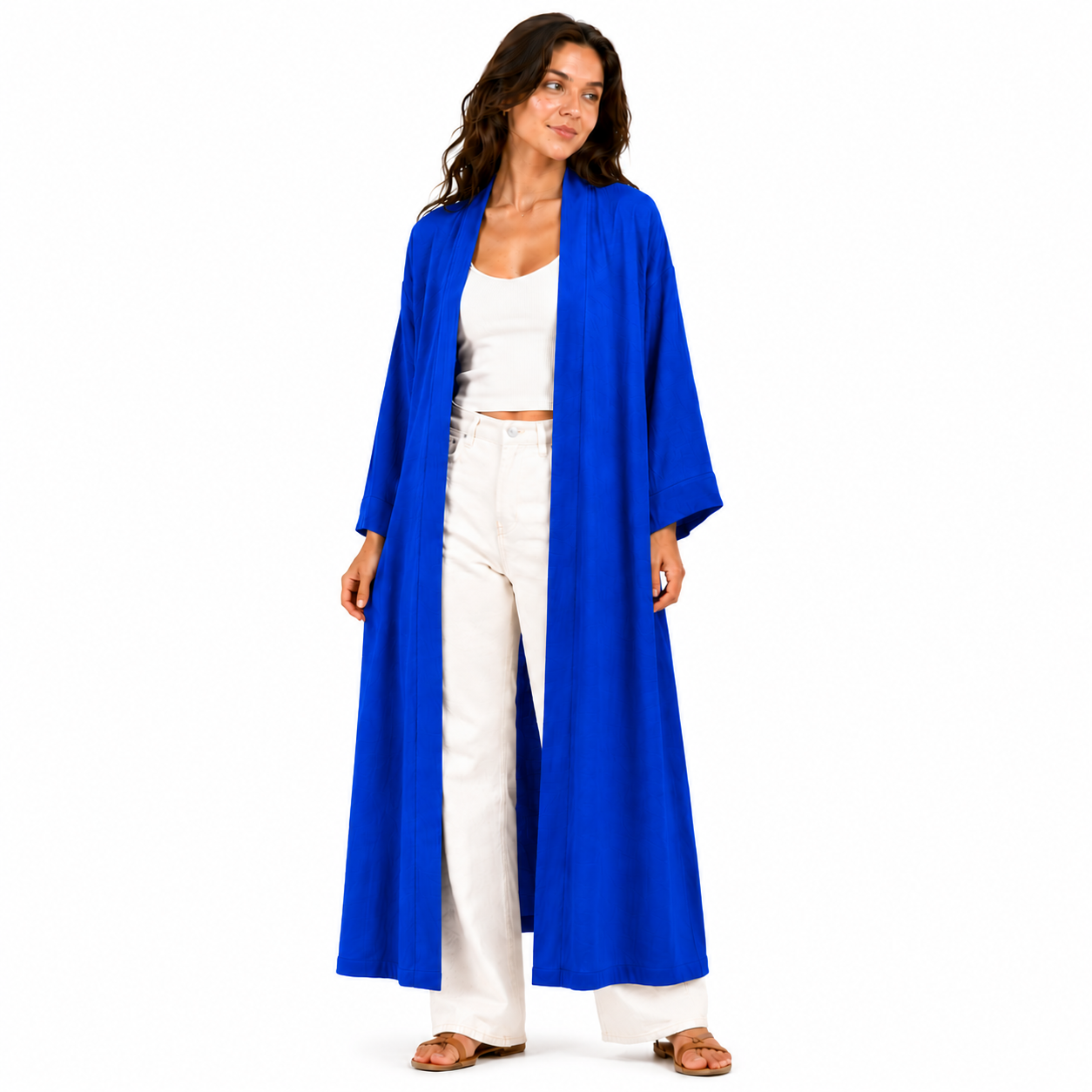 Kimono Long Femme Fluide Oversize Chic – Gilet Long Léger Taille Unique
