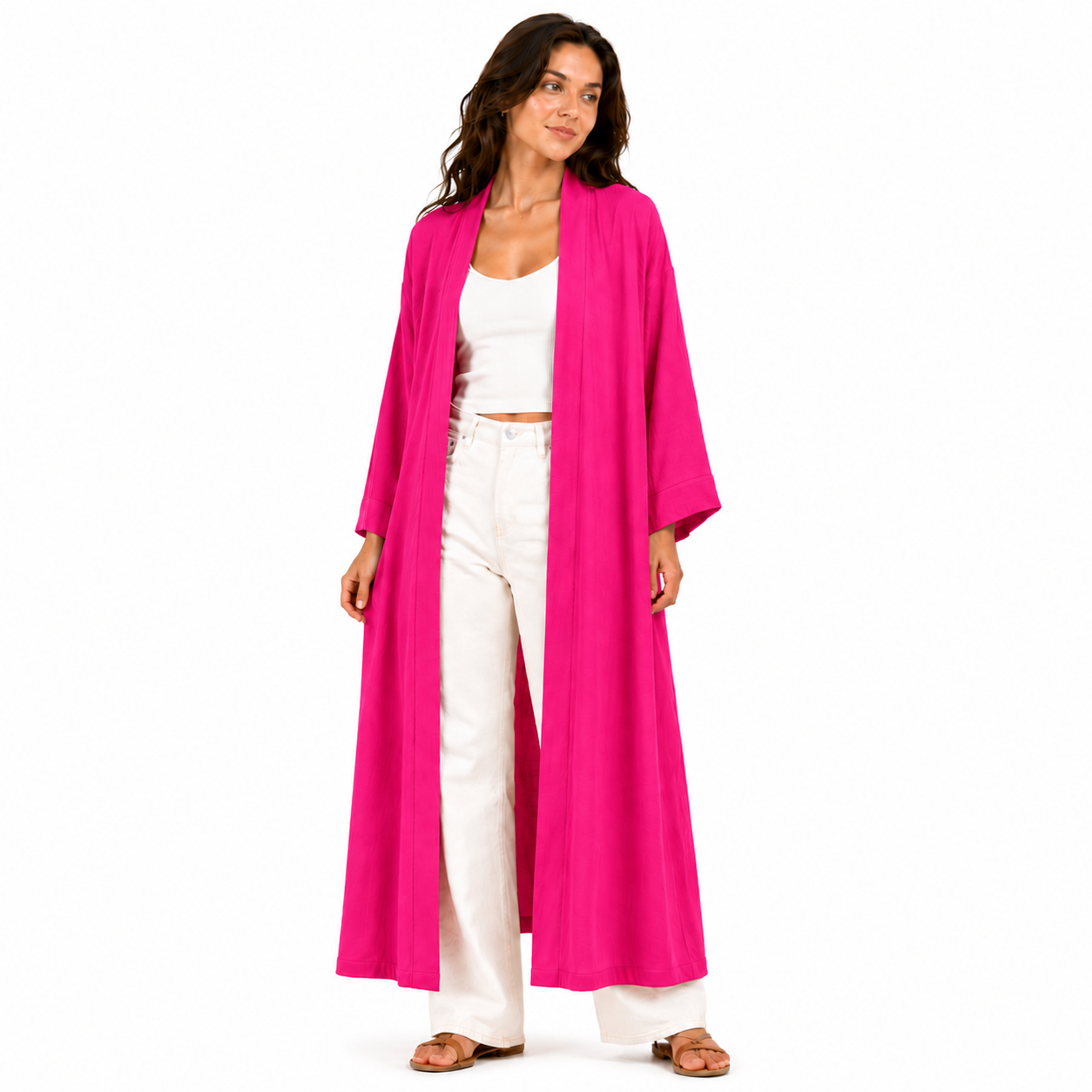 Kimono Long Femme Fluide Oversize Chic – Gilet Long Léger Taille Unique
