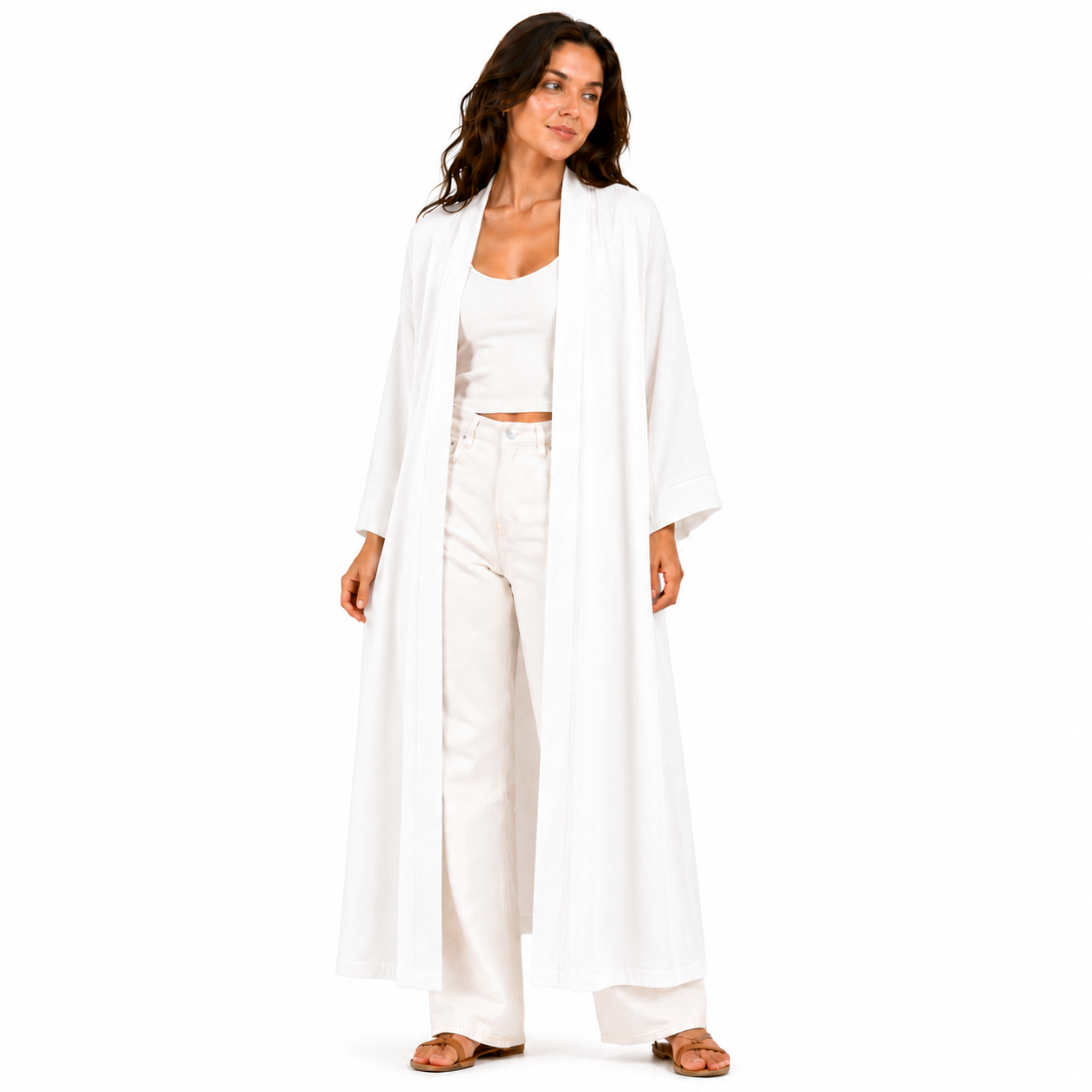 Kimono Long Femme Fluide Oversize Chic – Gilet Long Léger Taille Unique