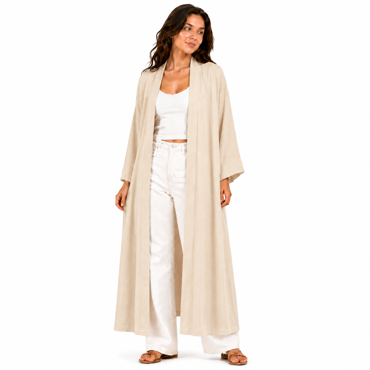Kimono Long Femme Fluide Oversize Chic – Gilet Long Léger Taille Unique