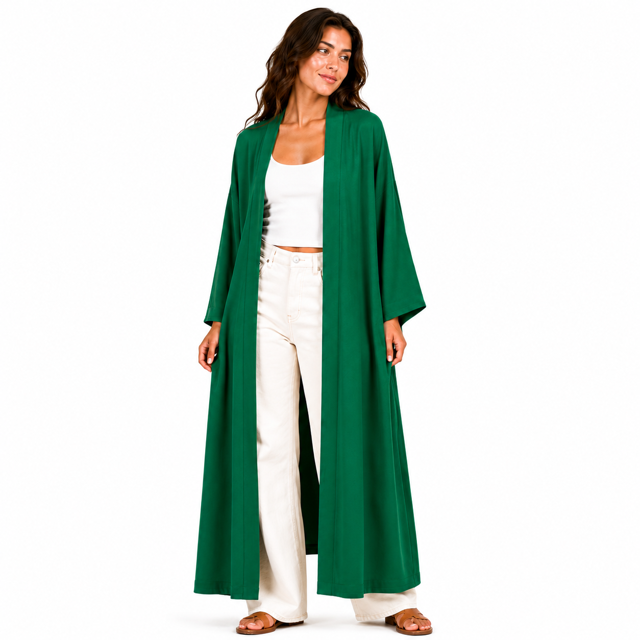 Kimono Long Femme Fluide Oversize Chic – Gilet Long Léger Taille Unique