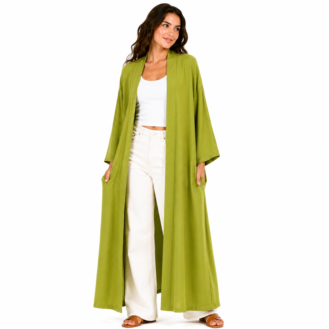 Kimono Long Femme Fluide Oversize Chic – Gilet Long Léger Taille Unique