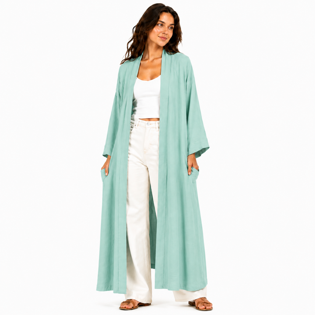 Kimono Long Femme Fluide Oversize Chic – Gilet Long Léger Taille Unique