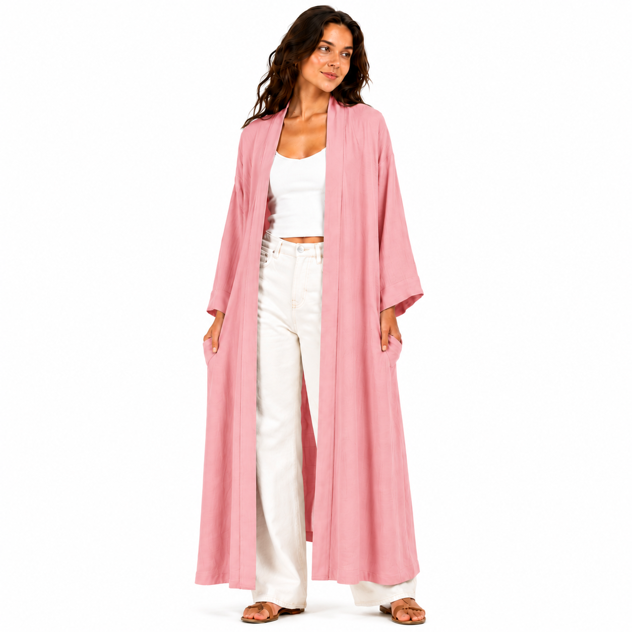 Kimono Long Femme Fluide Oversize Chic – Gilet Long Léger Taille Unique