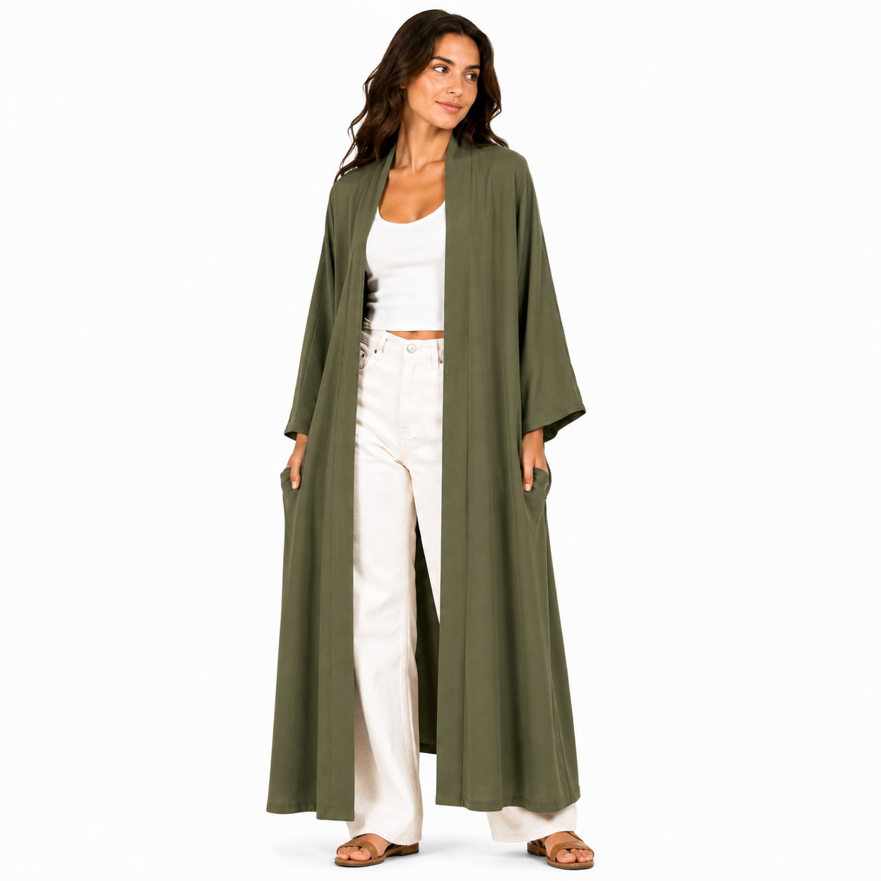 Kimono Long Femme Fluide Oversize Chic – Gilet Long Léger Taille Unique