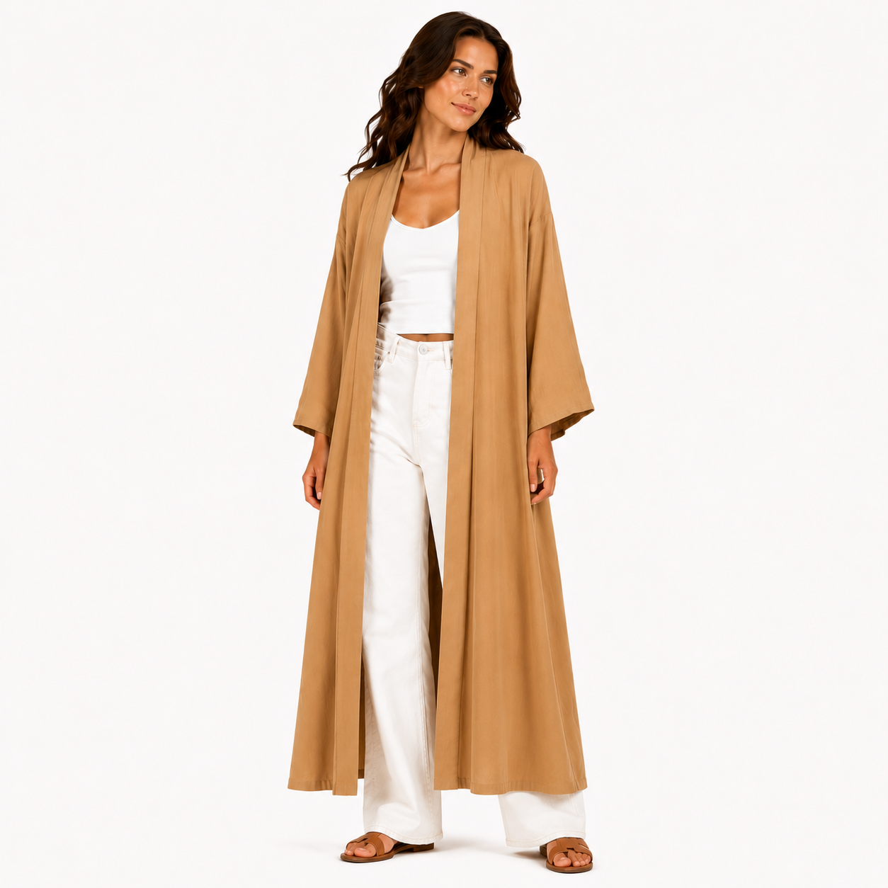 Kimono Long Femme Fluide Oversize Chic – Gilet Long Léger Taille Unique