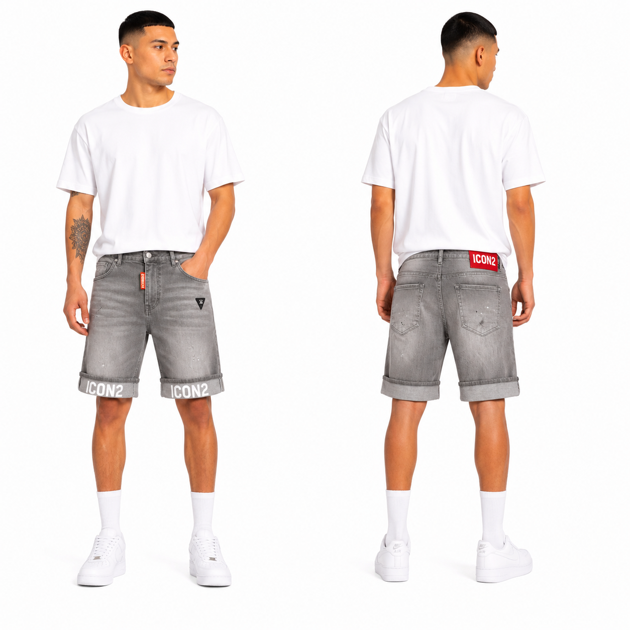 Short Jean Homme Délavé ICON2 Coupe Moderne Stretch Été