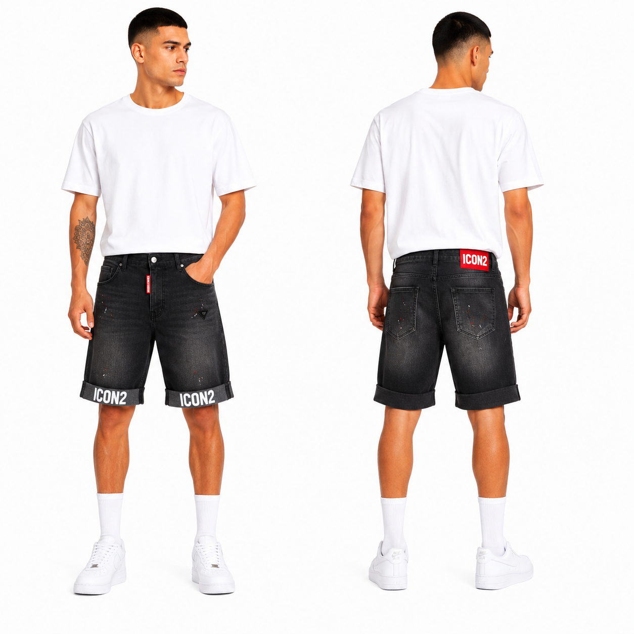 Short Jean Homme Délavé ICON2 Coupe Moderne Stretch Été