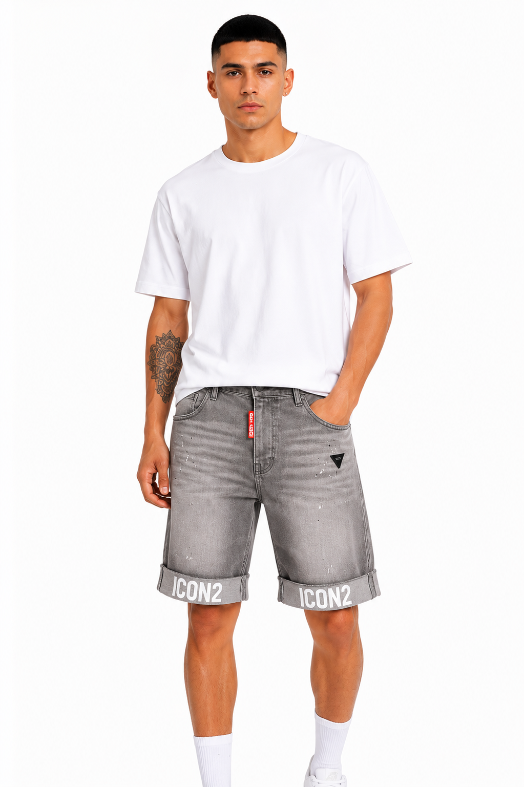 Short Jean Homme Délavé ICON2 Coupe Moderne Stretch Été