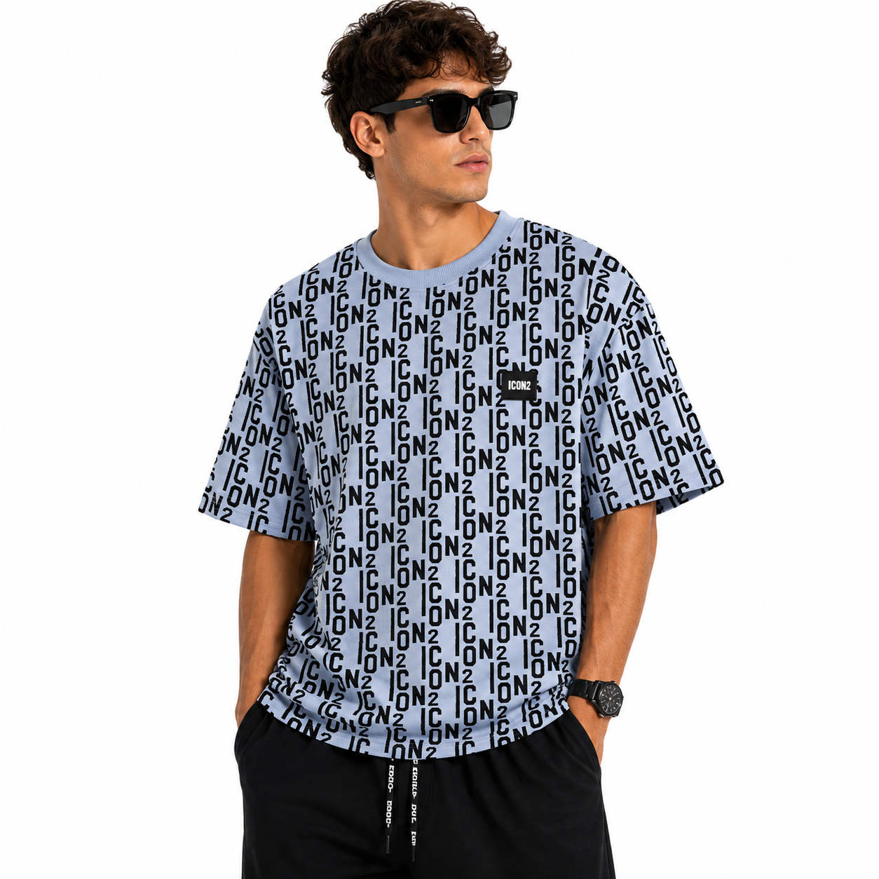 T-Shirt Oversize Monogramme – Imprimé All-Over