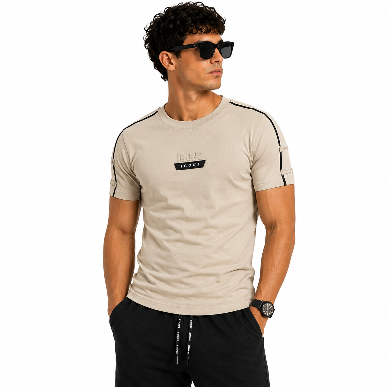 T-Shirt Slim Bandes Contrastées – 3 Coloris