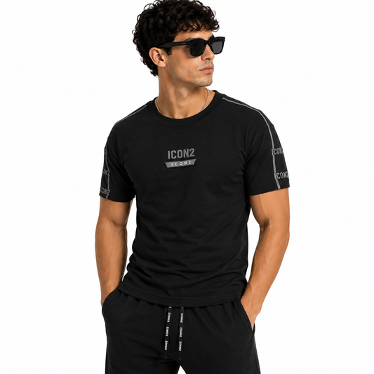 T-Shirt Slim Bandes Contrastées – 3 Coloris