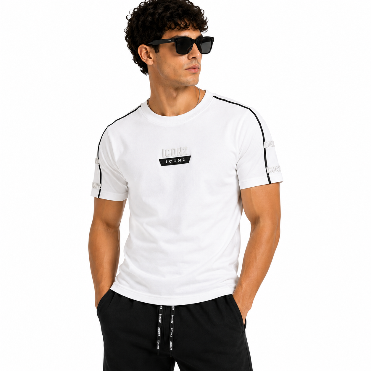T-Shirt Slim Bandes Contrastées – 3 Coloris