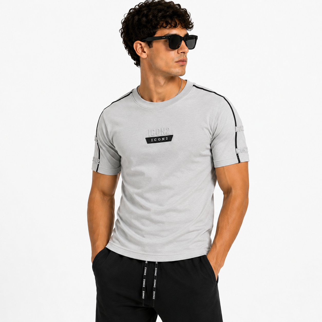 T-Shirt Slim Bandes Contrastées – 3 Coloris