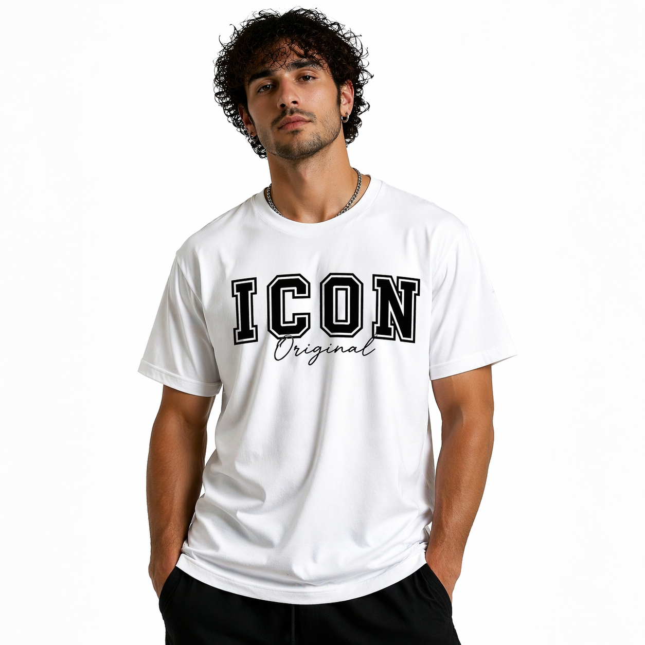 T-shirt Homme ICON – Imprimé All Over – Coupe Moderne Streetwear