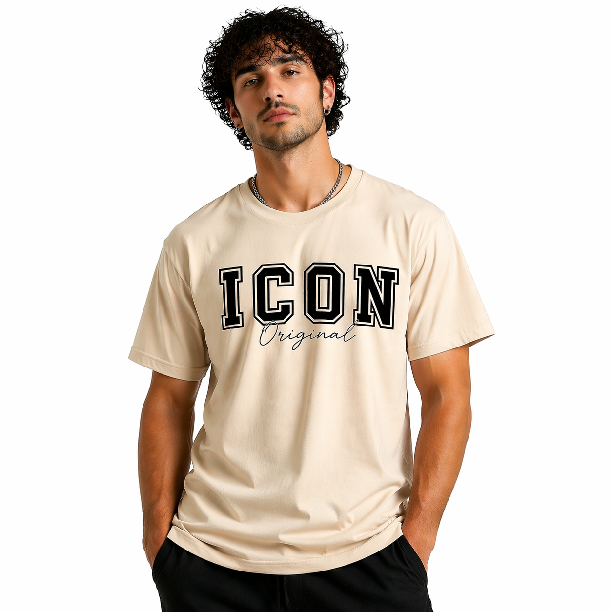 T-shirt Homme ICON – Imprimé All Over – Coupe Moderne Streetwear