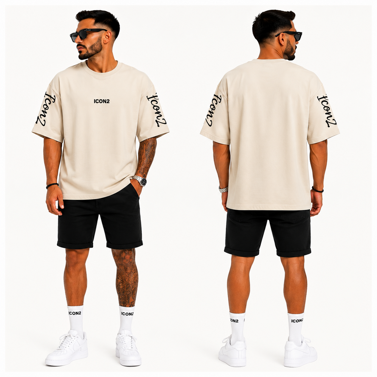 T-Shirt Homme Oversize ICON2 Streetwear Tendance Moderne
