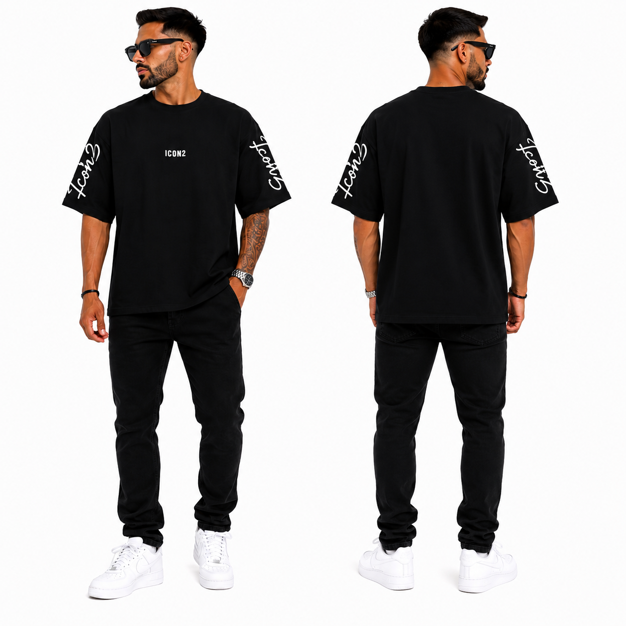 T-Shirt Homme Oversize ICON2 Streetwear Tendance Moderne