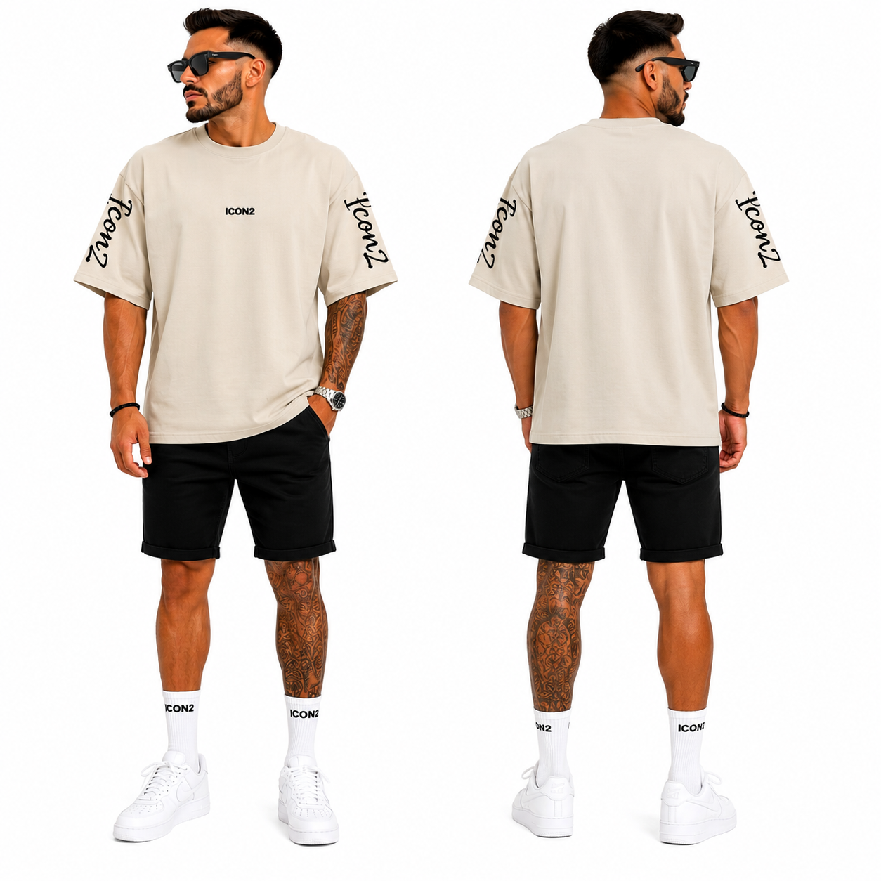 T-Shirt Homme Oversize ICON2 Streetwear Tendance Moderne