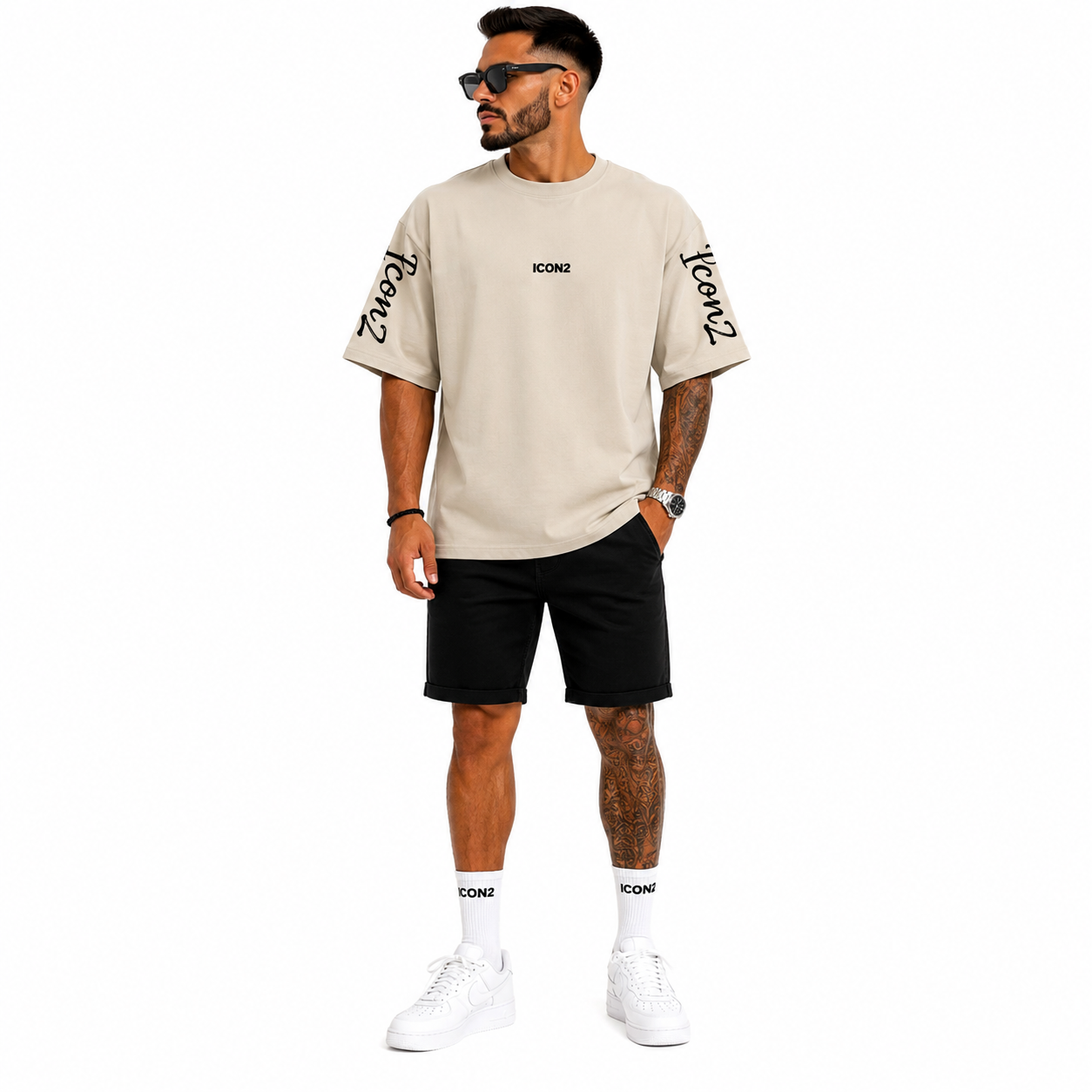 T-Shirt Homme Oversize ICON2 Streetwear Tendance Moderne