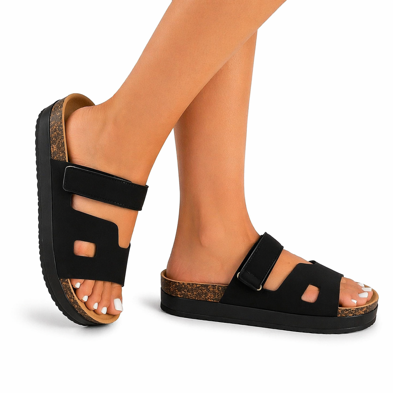 Sandales Femme Compensées Confort – Bride Réglable & Semelle Ergonomique – Style Casual Chic Été