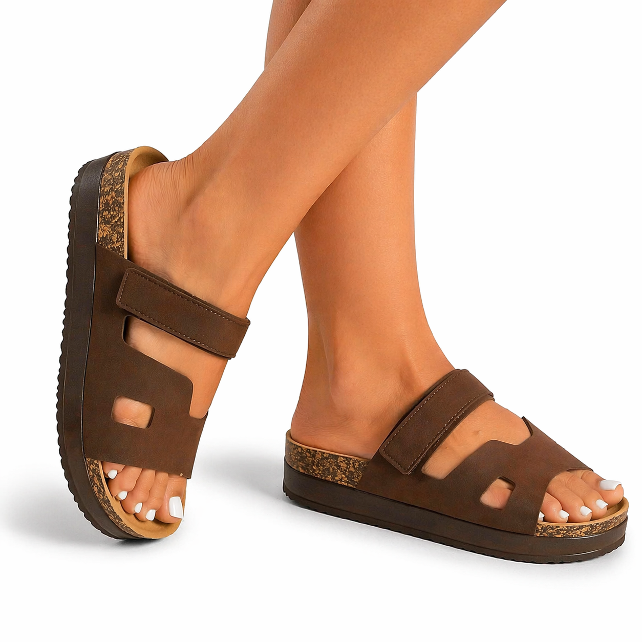 Sandales Femme Compensées Confort – Bride Réglable & Semelle Ergonomique – Style Casual Chic Été