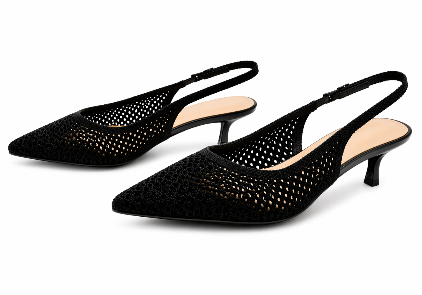 Escarpins slingback Maya – Maille élégante & talon fin