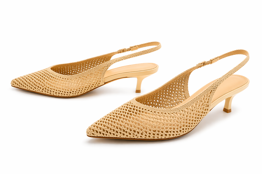 Escarpins slingback Maya – Maille élégante & talon fin