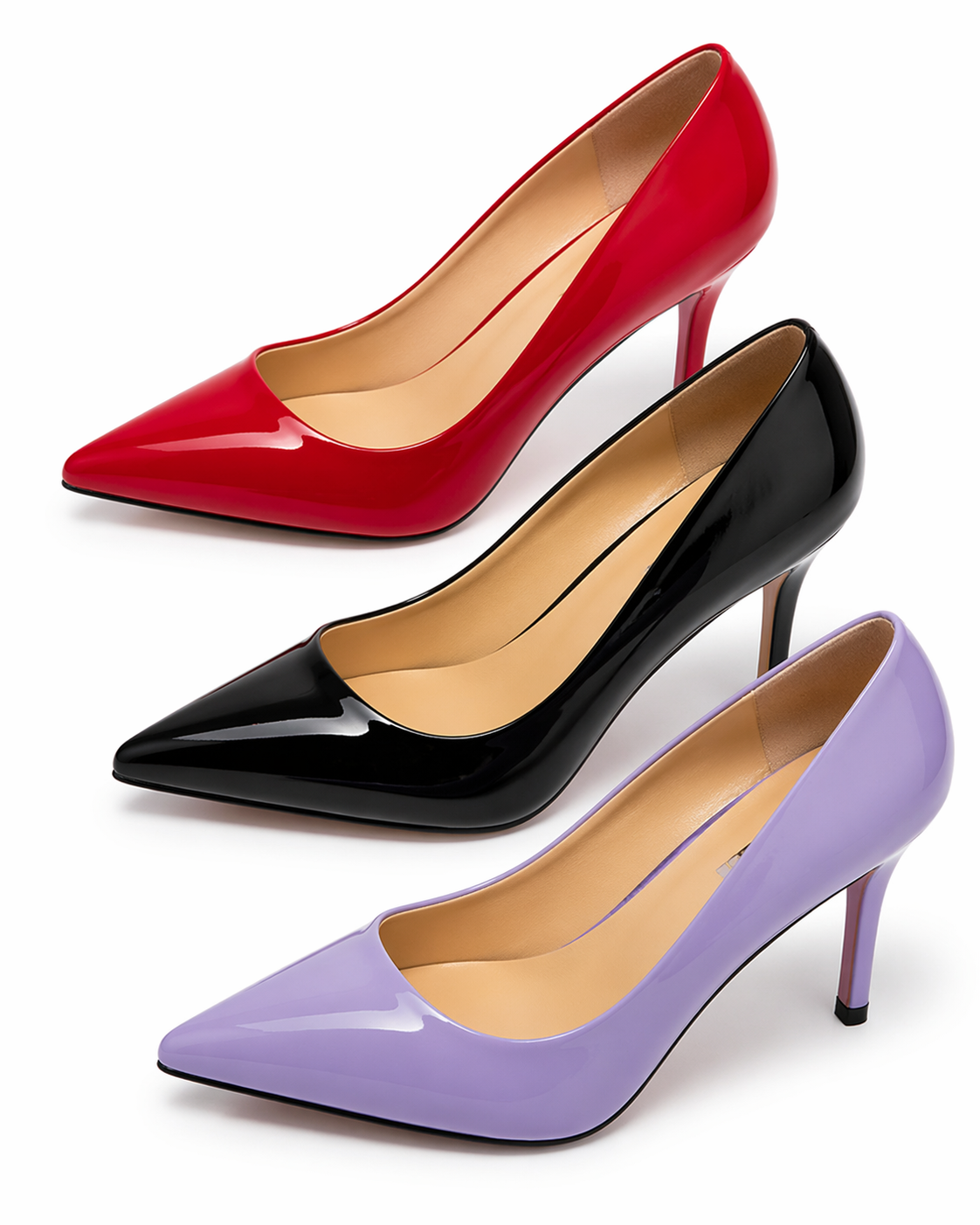 Escarpins Élégants Vernis Talon Haut 9 cm – Coupe Chic & Féminine Confort Idéal pour Look Habillé & Soirée