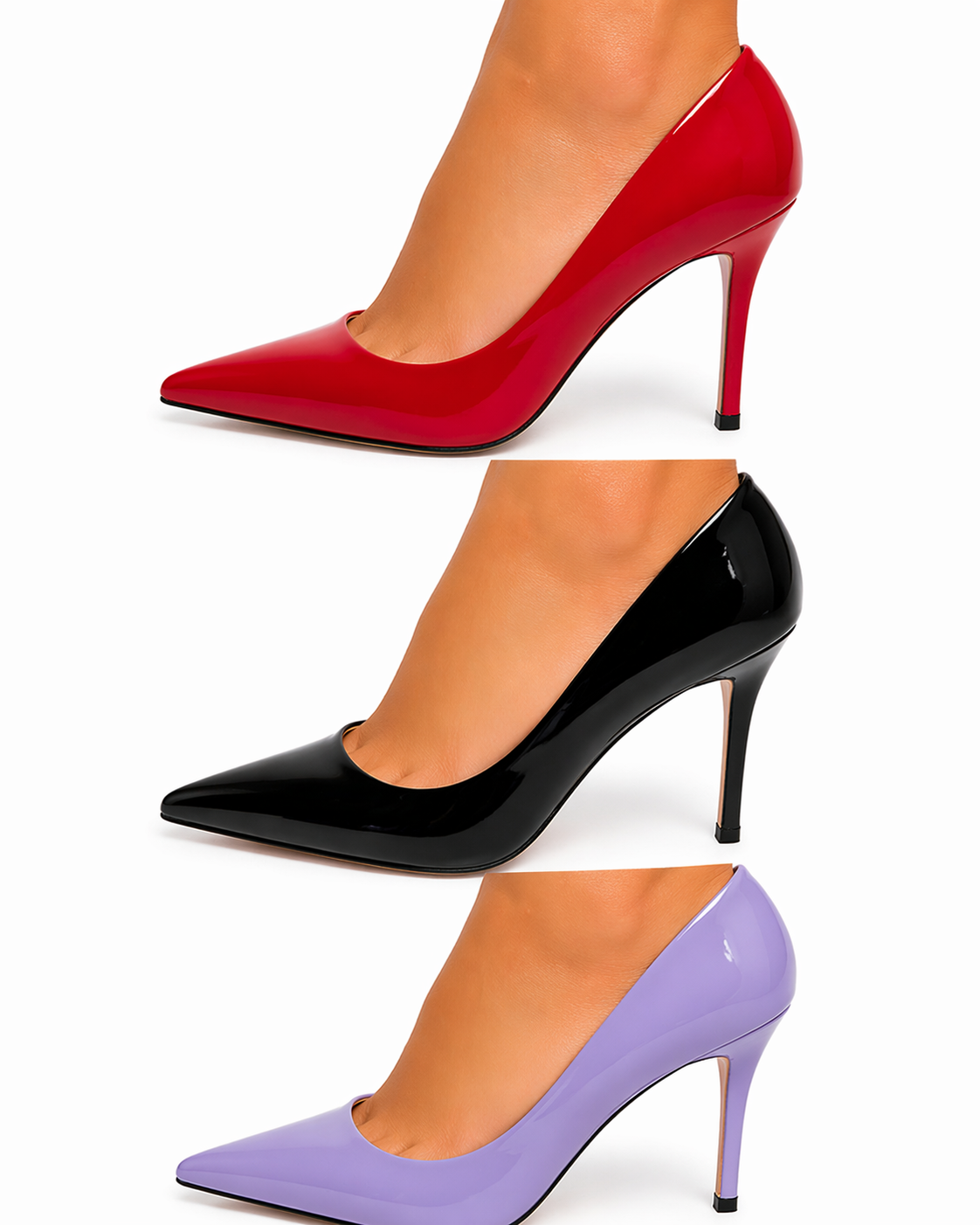 Escarpins Élégants Vernis Talon Haut 9 cm – Coupe Chic & Féminine Confort Idéal pour Look Habillé & Soirée