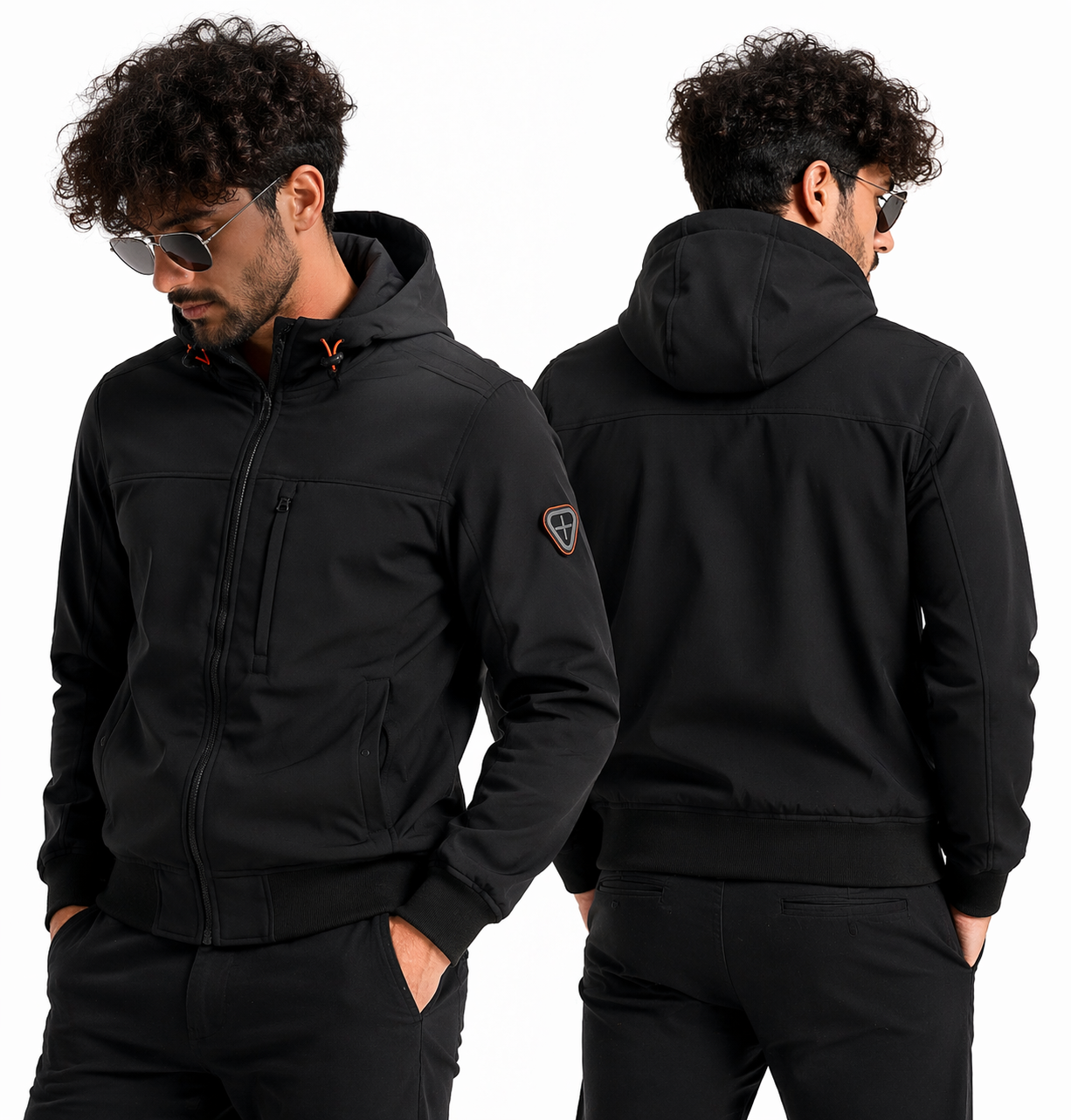 Veste homme à capuche zippée – coupe ajustée, style urbain moderne, détails premium