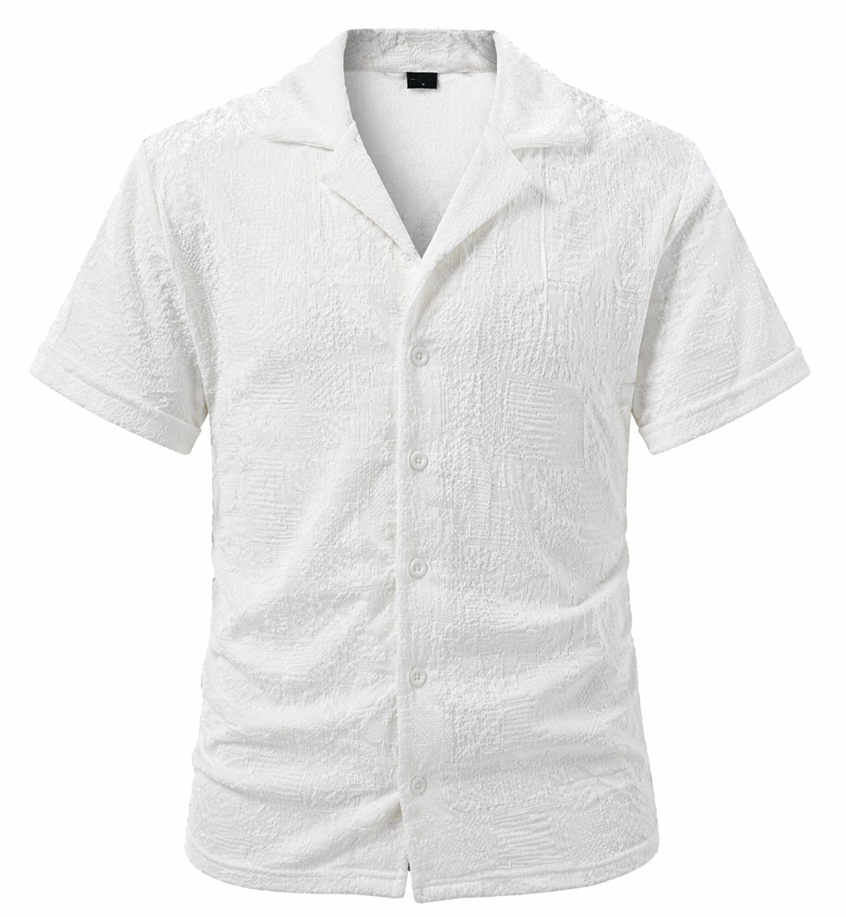 Chemise homme manches courtes texturée – coupe moderne, légère, style élégant été