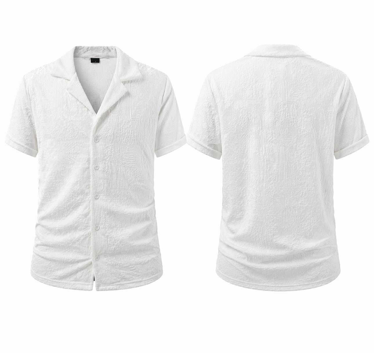 Chemise homme manches courtes texturée – coupe moderne, légère, style élégant été