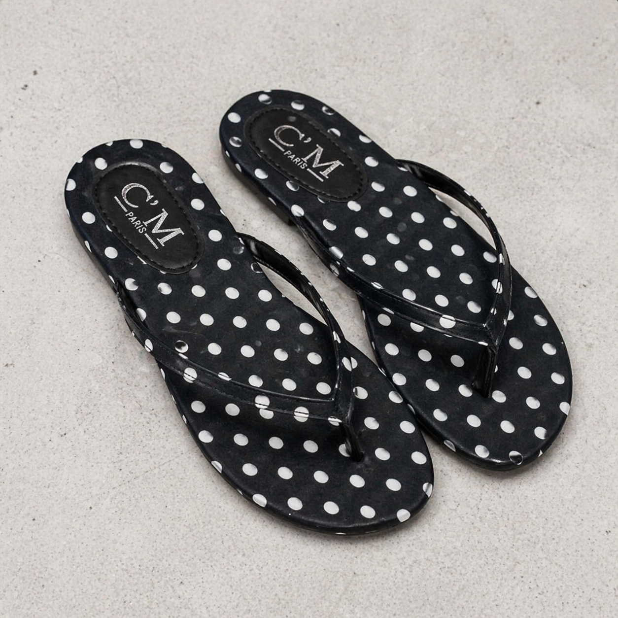 Tongs Plates Femme Motif Pois | Tongs Rétro Chic Rouge Orange Marine | Sandales Été Légères