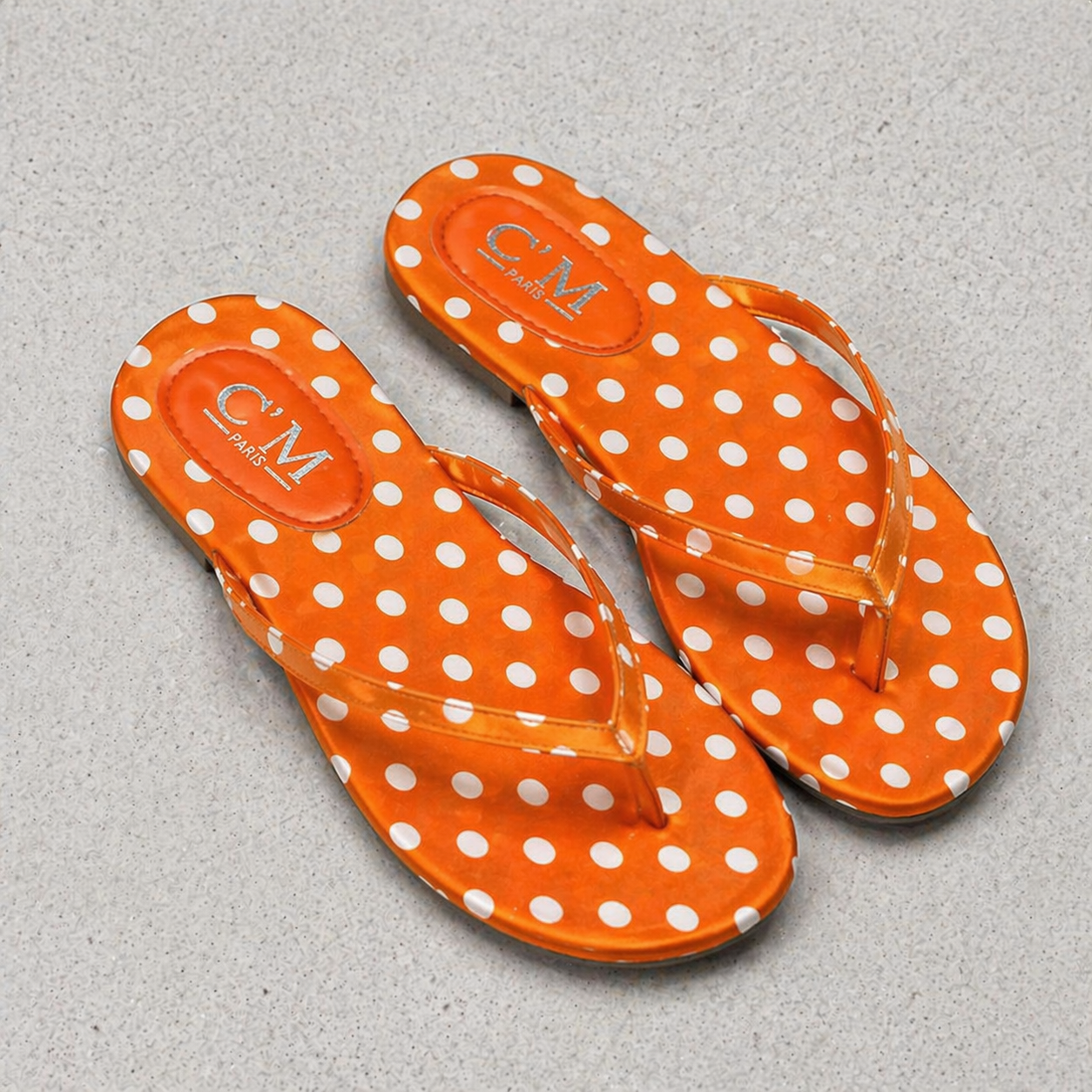 Tongs Plates Femme Motif Pois | Tongs Rétro Chic Rouge Orange Marine | Sandales Été Légères