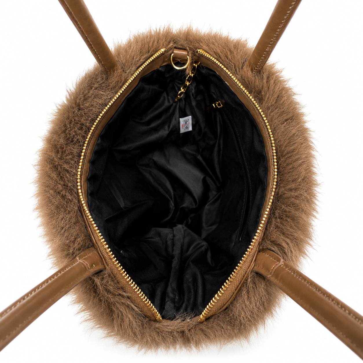 Sac à Main Fourrure Élégant avec Chaîne Dorée