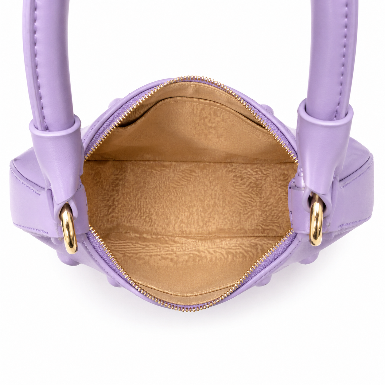 Sac Demi-Lune Violet Élégant avec Bandoulière Amovible